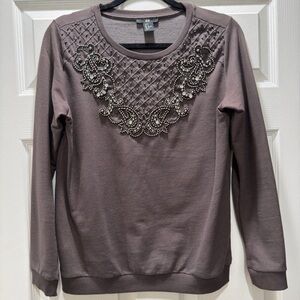 H&M Embellished Sweatshirt Gray – Size Small